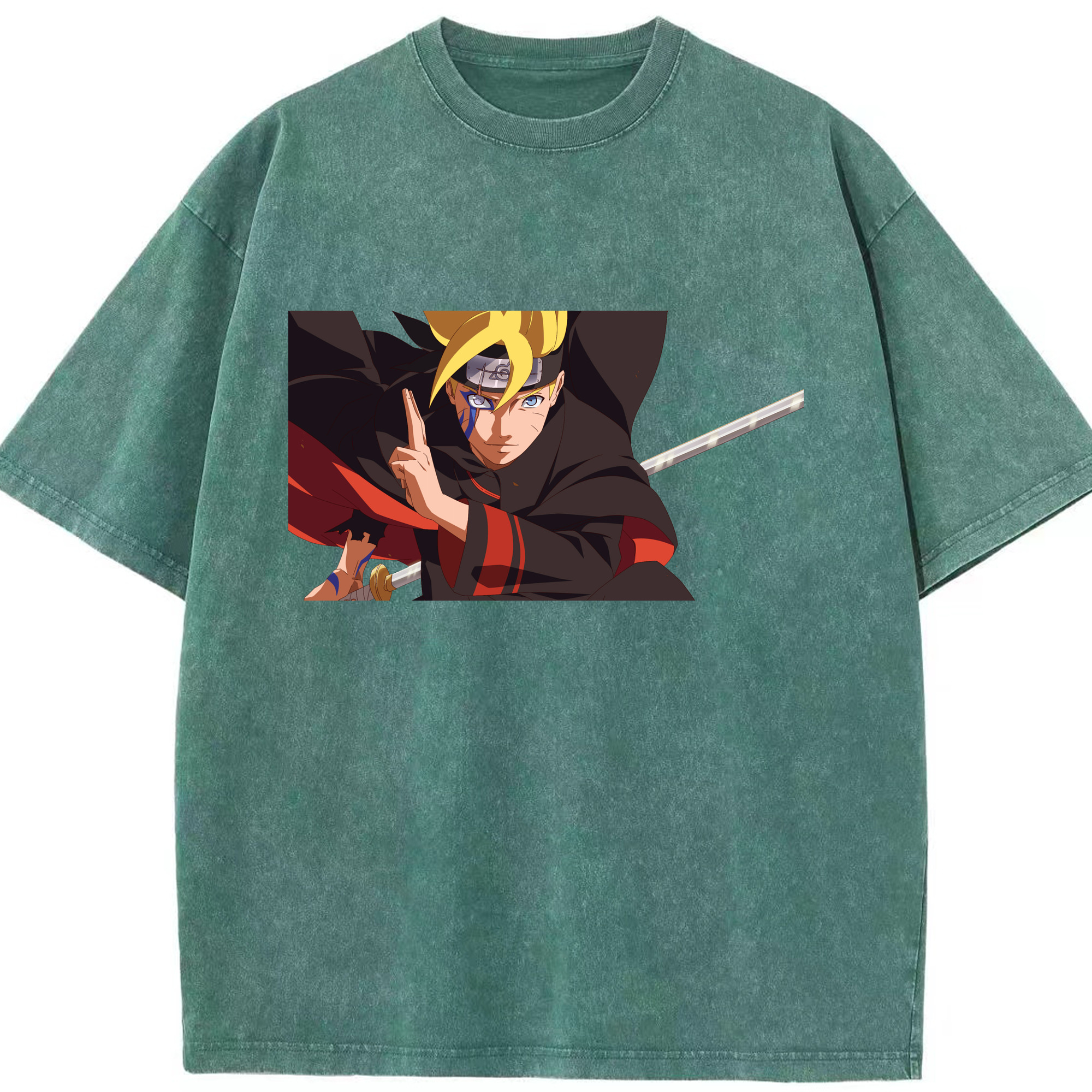 （画像用） NARUTO -ナルト- うずまき ボルト Uzumaki Boruto 綿100% ヴィンテージ風 半袖Tシャツ（フロントプリント）